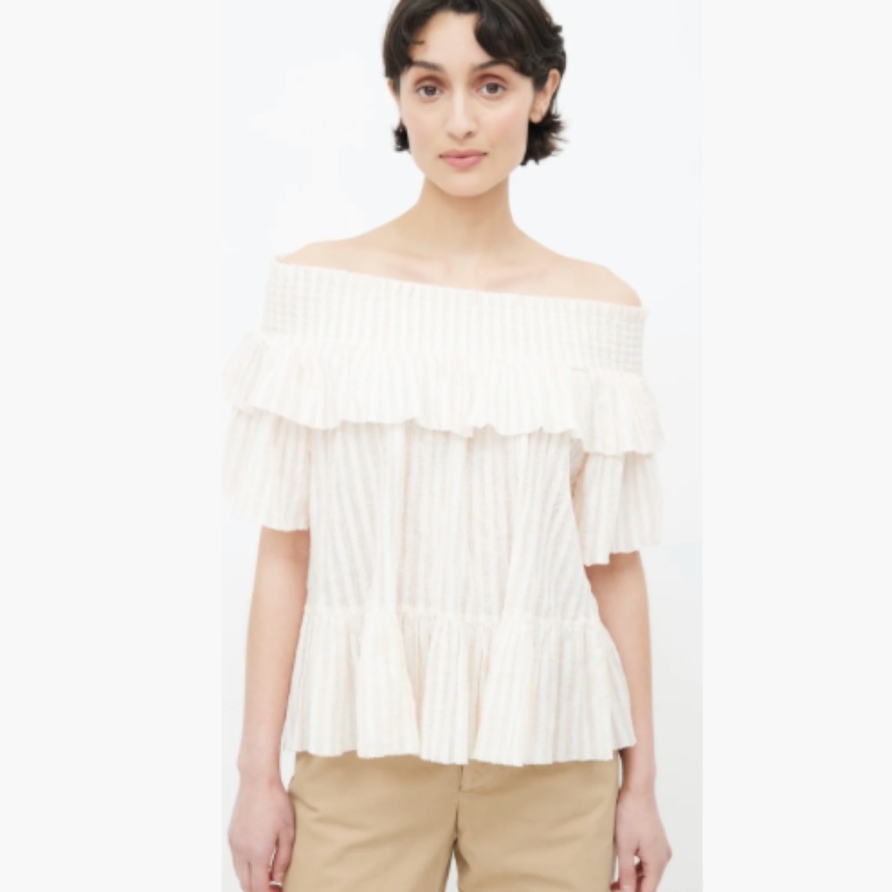 Ulla Johnson Cotton Kasia Ruffle Blouse | 2 - Picture 10 of 10